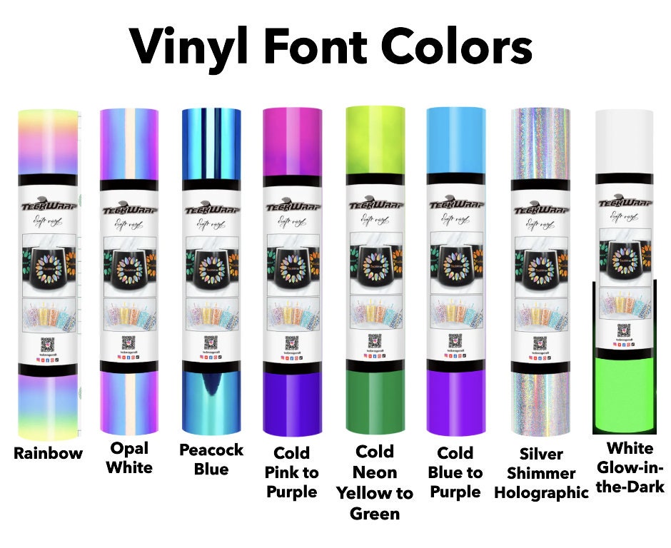 Specialty holographic and color-changing vinyl options for mini cones