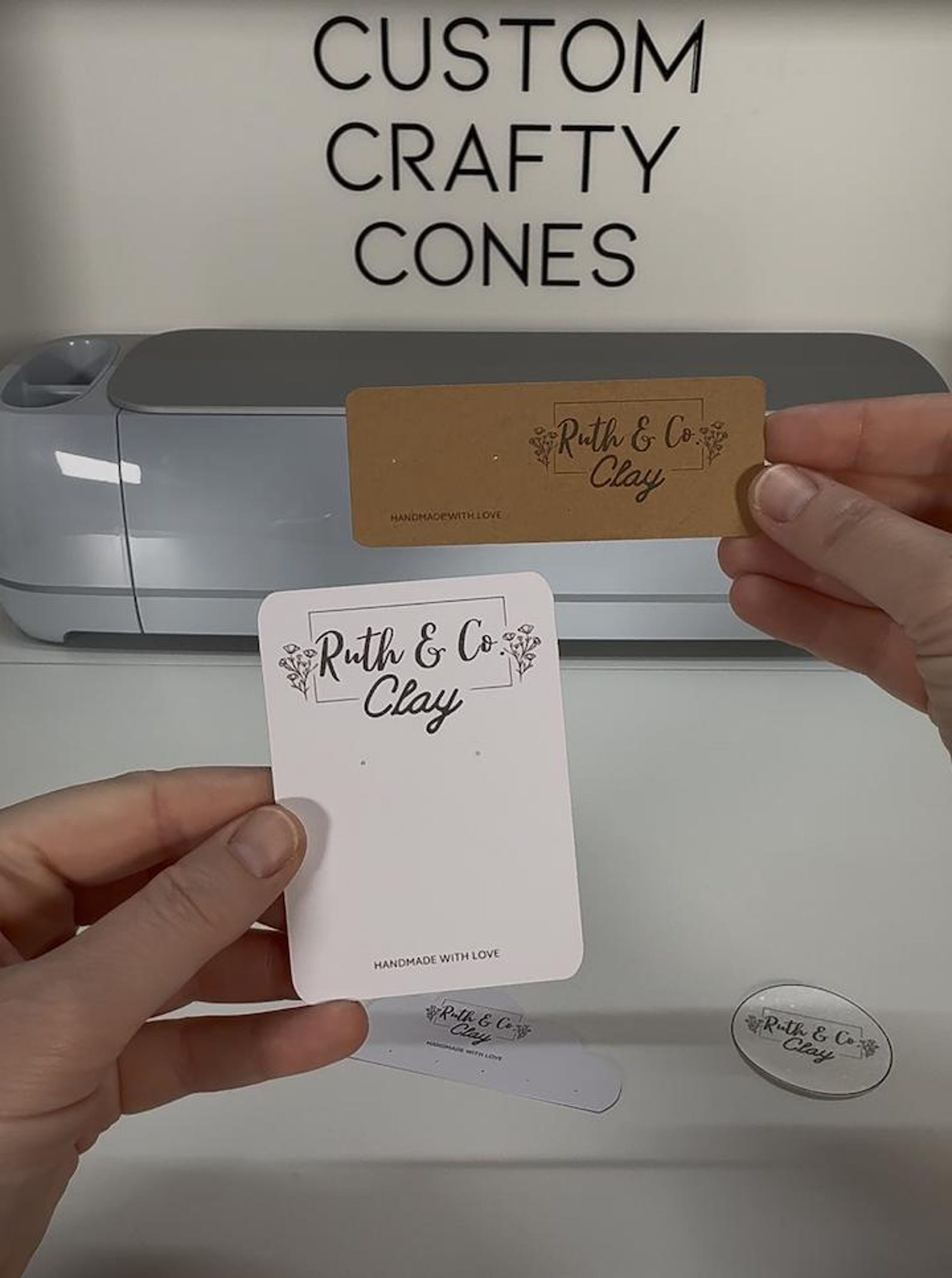 Personalized earring display cards with precut holes