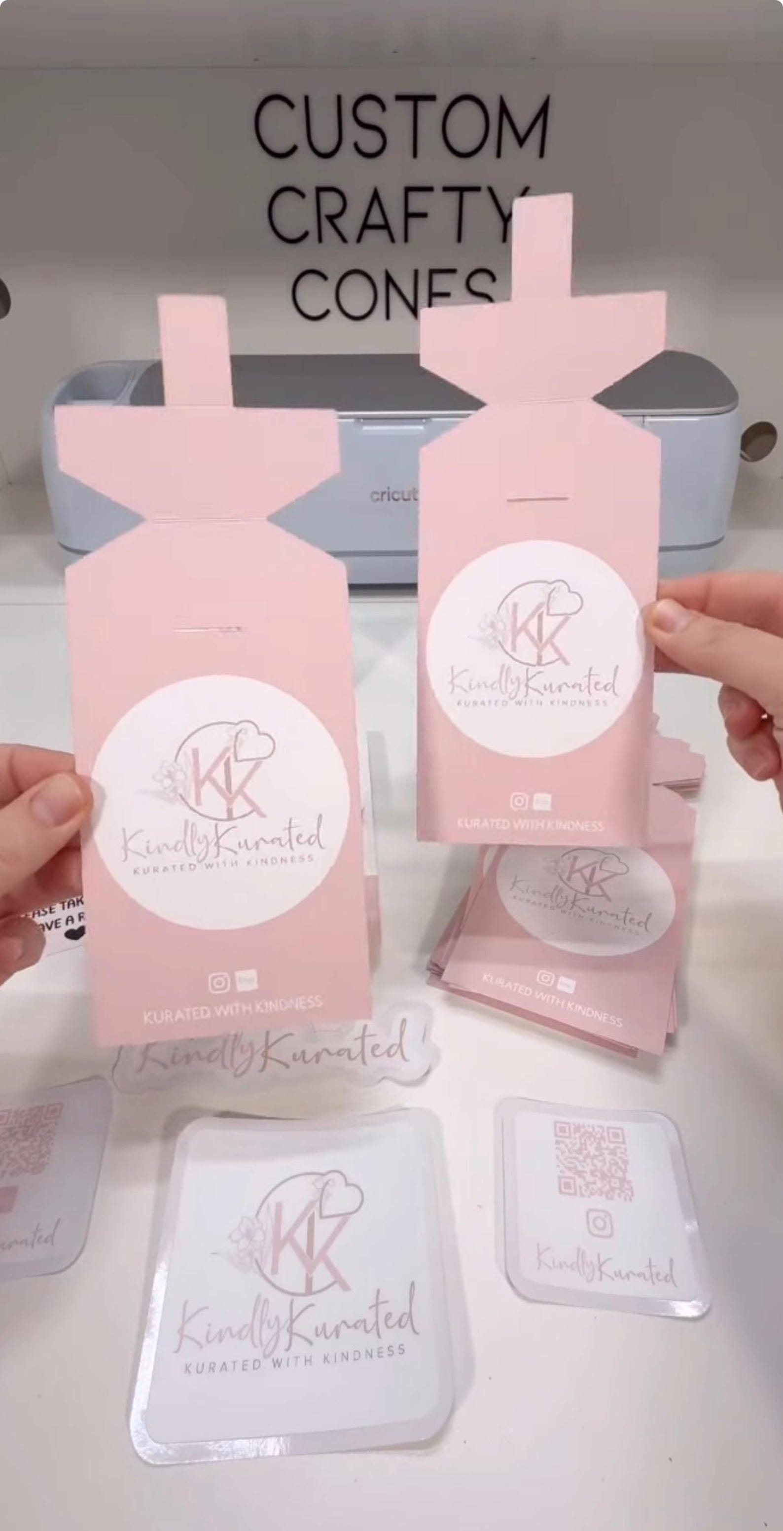 Long custom product display card sized for a keychain