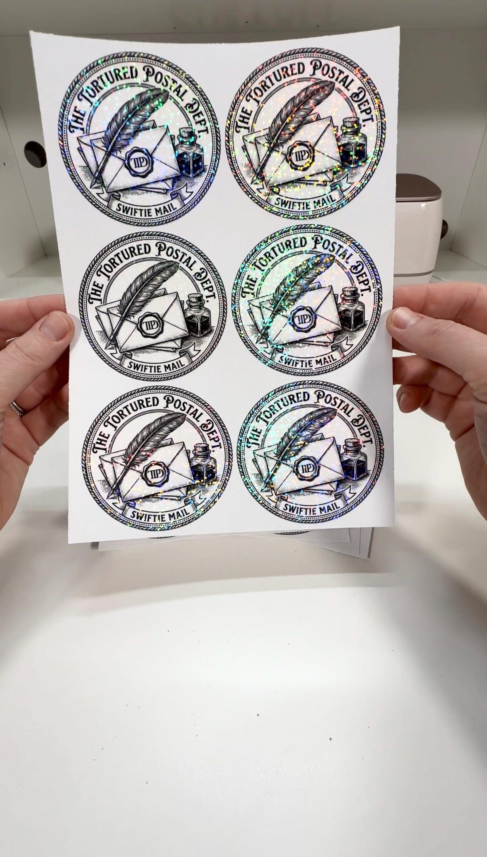 Personalized full-color sticker sheets made from a customer design
